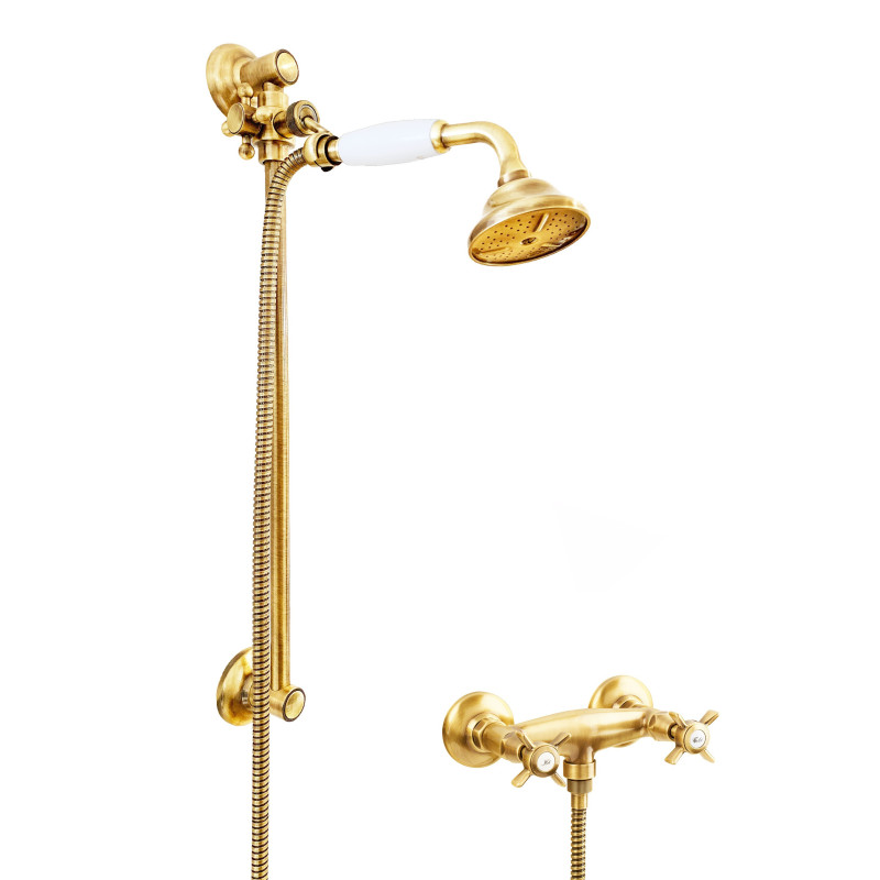 Shower In Solid Brass - 6019 + 704 Waterspring