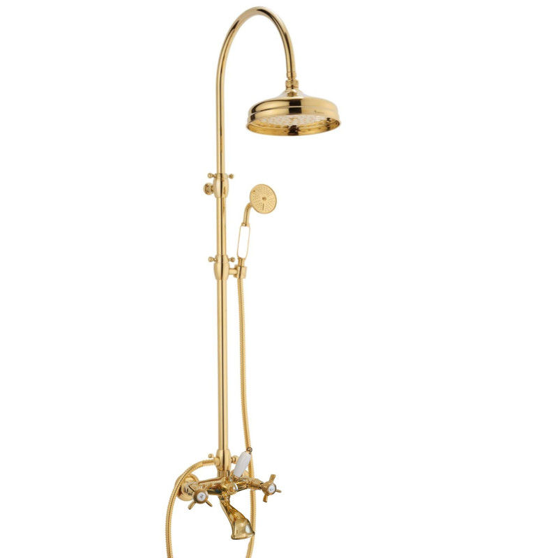 Shower Column With Bathtub Faucet In Solid Brass - Doccia arco + 6040 Waterspring