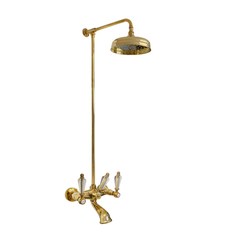 Shower Column With Bathtub Faucet In Solid Brass - 777 + 6000 Queen