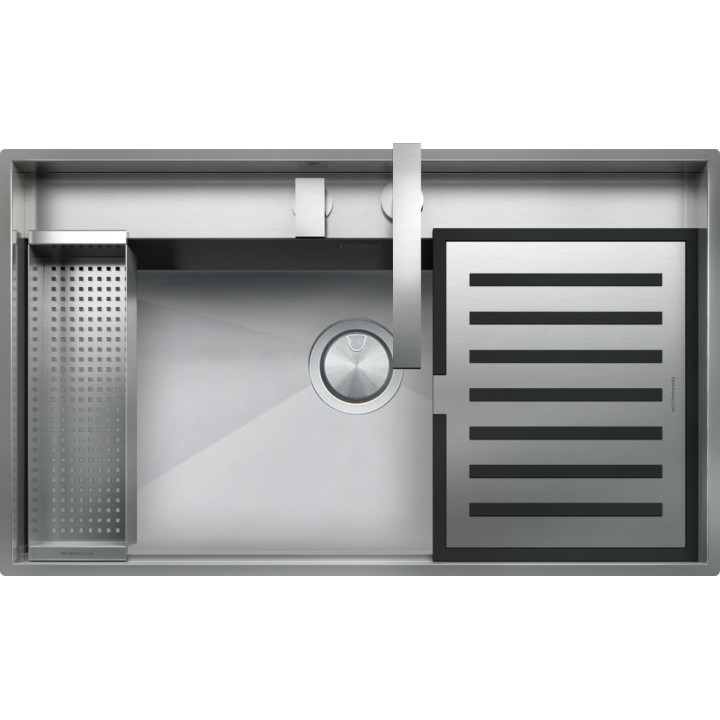 Køkkenvask firkantet Lab 86 ×51 cm stålvask Kit