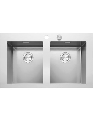 Kitchen sink square Mood 86×51 cm 2 bowls