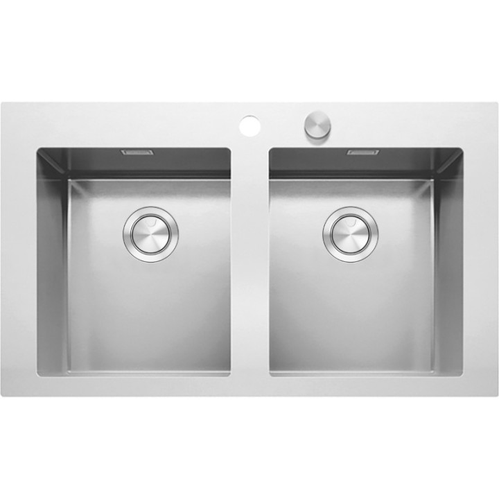 Mood 86 × 51 cm indbygget vask 2 skåle