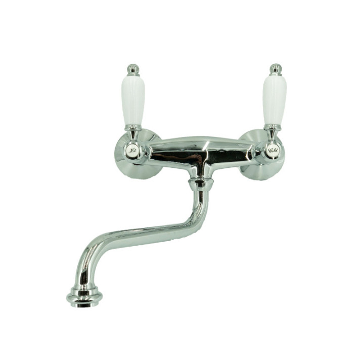 3011 Penelope – Vægmonteret messingarmatur med porcelænsgreb