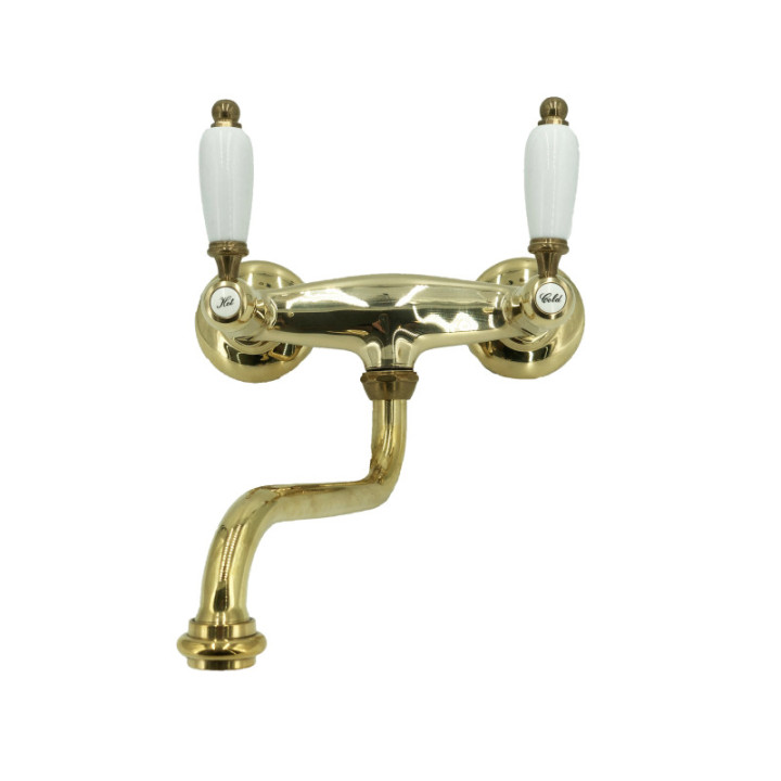 3011 Penelope – Vægmonteret messingarmatur med porcelænsgreb
