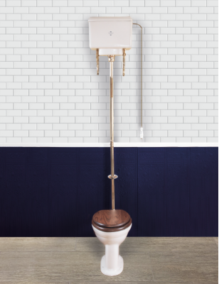 Victorian pan and high level cistern