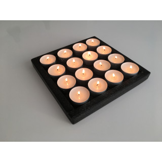 Lavasten lysestage 20 x 20 cm | Naturligt råt design