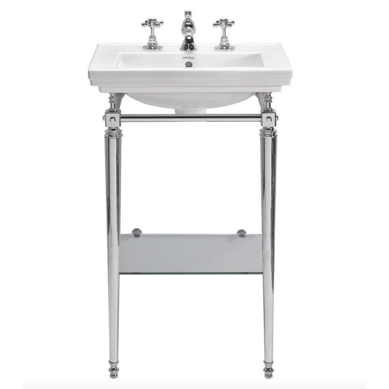 Washbasin on frame Astoria deco´ small with glass shelf Washbasin on frame Astoria deco´ small with glass shelf