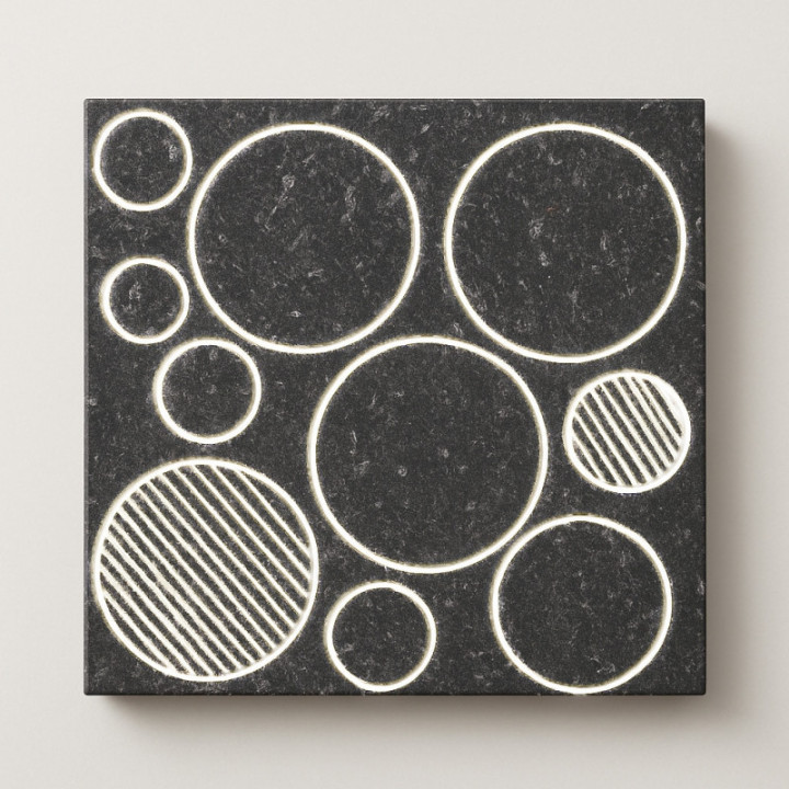 Circles Glaserede Lavasten Fliser – Etna Sicilien | Grafisk Vulkanisk Design