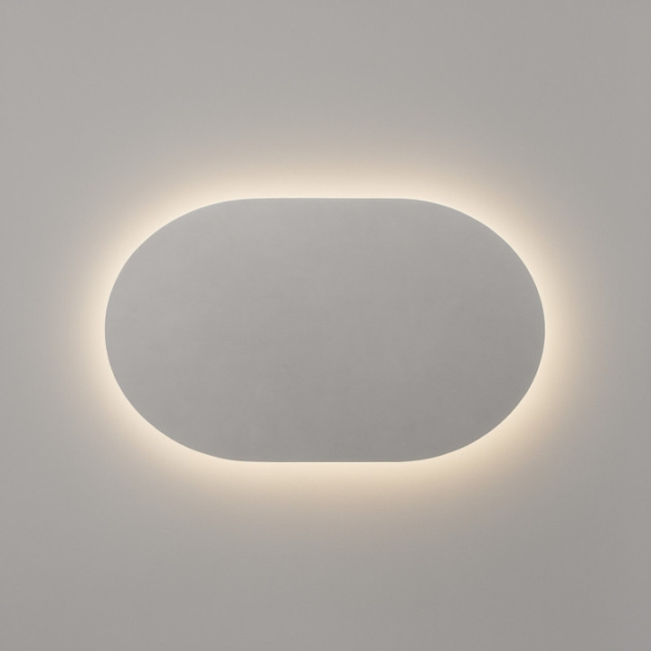 Spejl ovalt bagbelyst | LED-badeværelsesspejl 100x40 & 120x50