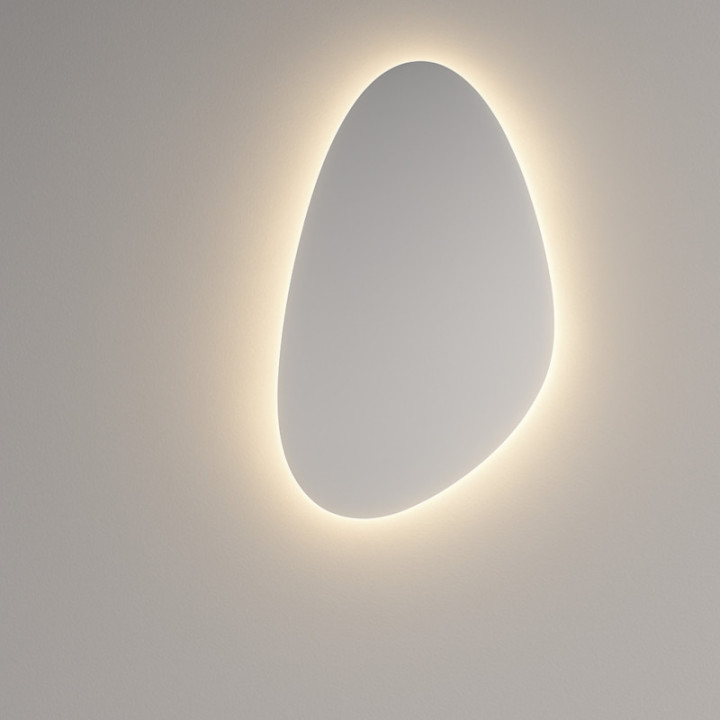 Spejl uregelmæssigt bagbelyst 90x50 | LED-badeværelsesspejl i moderne design